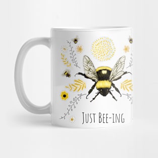 Just-Beeing Bumble Bee & flowers Mug